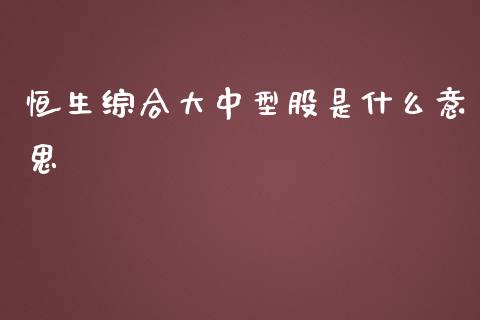 恒生综合大中型股是什么意思_https://m.jnlaobingbanjia.com_股市新闻_第1张