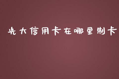 光大信用卡在哪里制卡_https://m.jnlaobingbanjia.com_基金市场_第1张