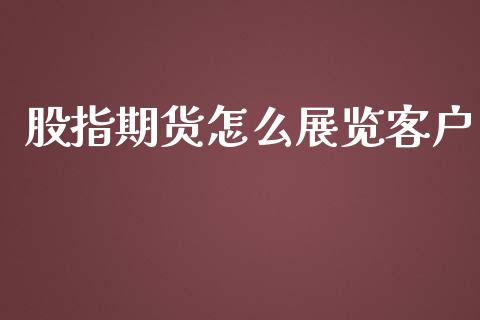股指期货怎么展览客户_https://m.jnlaobingbanjia.com_基金市场_第1张