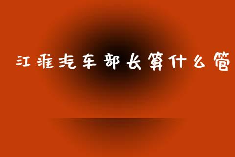 江淮汽车部长算什么管_https://m.jnlaobingbanjia.com_金融监管_第1张