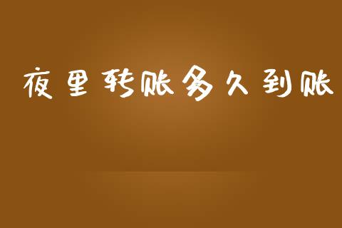 夜里转账多久到账_https://m.jnlaobingbanjia.com_金融监管_第1张
