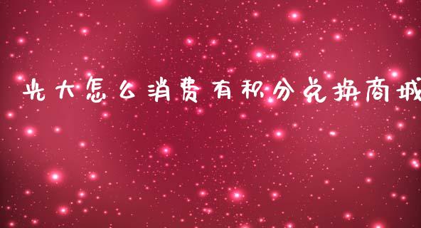 光大怎么消费有积分兑换商城_https://m.jnlaobingbanjia.com_理财规划_第1张