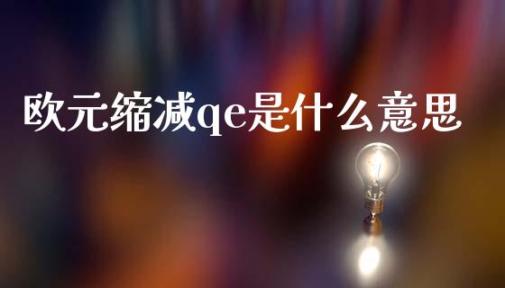 欧元缩减qe是什么意思_https://m.jnlaobingbanjia.com_全球市场_第1张
