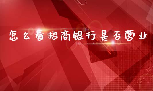 怎么看招商银行是否营业_https://m.jnlaobingbanjia.com_股市新闻_第1张