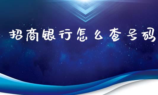 招商银行怎么查号码_https://m.jnlaobingbanjia.com_基金市场_第1张
