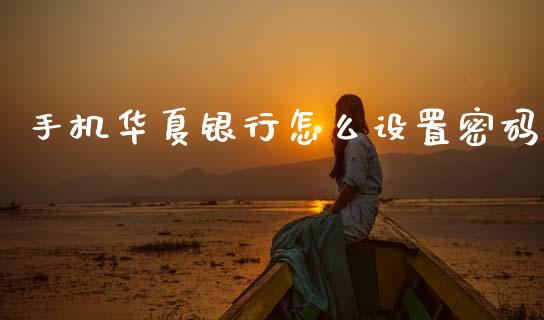 手机华夏银行怎么设置密码_https://m.jnlaobingbanjia.com_股市新闻_第1张