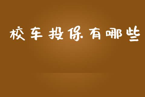 校车投保有哪些_https://m.jnlaobingbanjia.com_理财规划_第1张