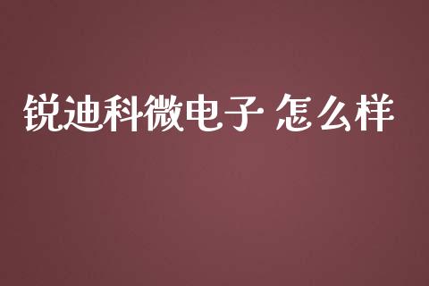 锐迪科微电子 怎么样_https://m.jnlaobingbanjia.com_股市新闻_第1张