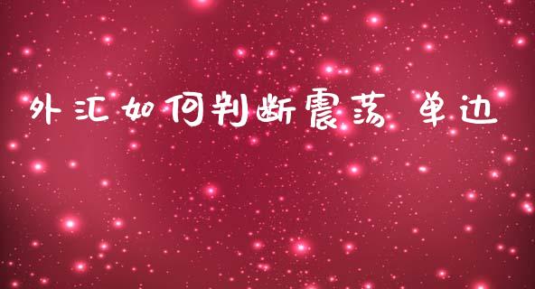 外汇如何判断震荡 单边_https://m.jnlaobingbanjia.com_基金市场_第1张