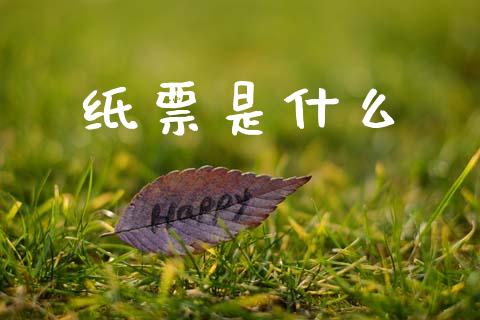纸票是什么_https://m.jnlaobingbanjia.com_基金市场_第1张