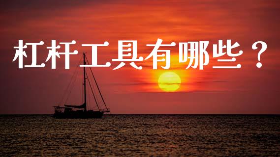 杠杆工具有哪些？_https://m.jnlaobingbanjia.com_金融监管_第1张