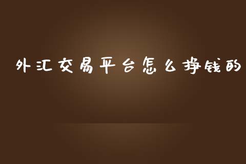 外汇交易平台怎么挣钱的_https://m.jnlaobingbanjia.com_股市新闻_第1张