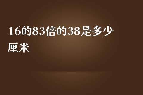 16的83倍的38是多少厘米_https://m.jnlaobingbanjia.com_金融监管_第1张