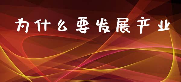 为什么要发展产业_https://m.jnlaobingbanjia.com_理财规划_第1张