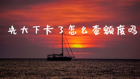 光大下卡了怎么查额度吗_https://m.jnlaobingbanjia.com_基金市场_第1张