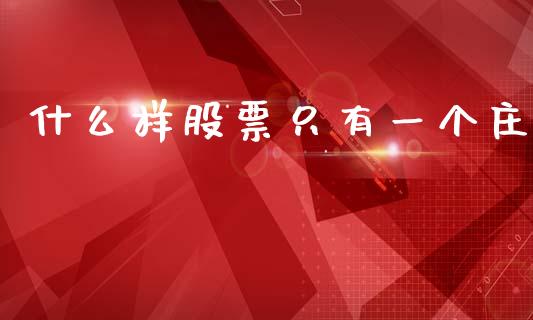 什么样股票只有一个庄_https://m.jnlaobingbanjia.com_股市新闻_第1张