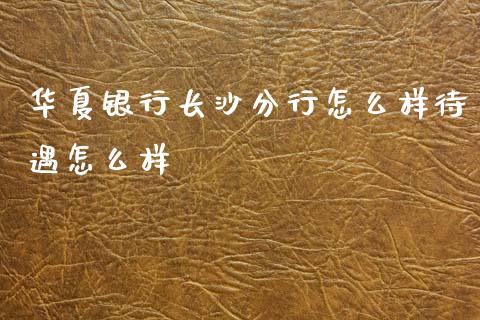 华夏银行长沙分行怎么样待遇怎么样_https://m.jnlaobingbanjia.com_全球市场_第1张