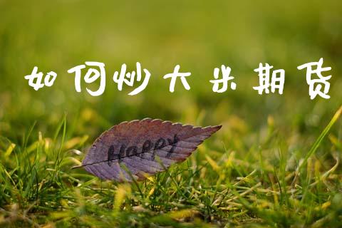 如何炒大米期货_https://m.jnlaobingbanjia.com_理财规划_第1张