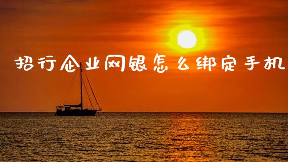 招行企业网银怎么绑定手机_https://m.jnlaobingbanjia.com_理财规划_第1张