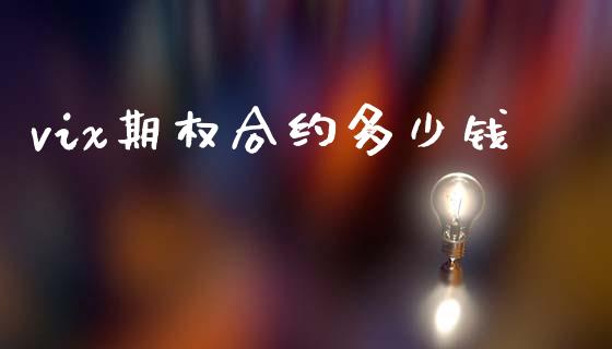 vix期权合约多少钱_https://m.jnlaobingbanjia.com_金融监管_第1张