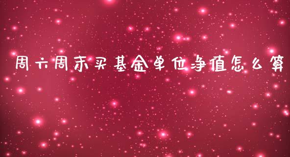 周六周末买基金单位净值怎么算_https://m.jnlaobingbanjia.com_股市新闻_第1张
