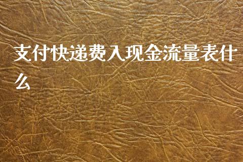 支付快递费入现金流量表什么_https://m.jnlaobingbanjia.com_基金市场_第1张