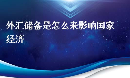 外汇储备是怎么来影响国家经济_https://m.jnlaobingbanjia.com_理财规划_第1张