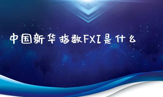 中国新华指数FXI是什么_https://m.jnlaobingbanjia.com_股市新闻_第1张