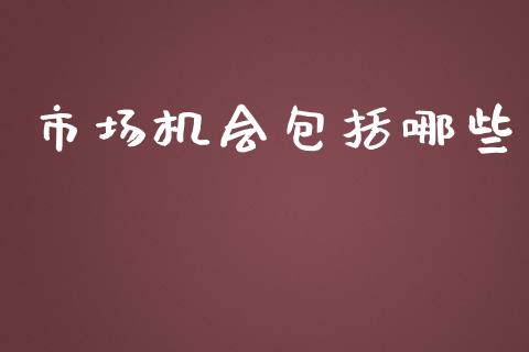 市场机会包括哪些_https://m.jnlaobingbanjia.com_理财规划_第1张