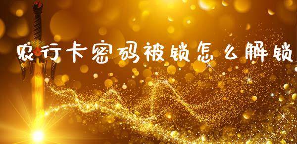 农行卡密码被锁怎么解锁_https://m.jnlaobingbanjia.com_全球市场_第1张