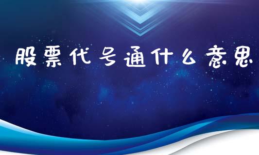 股票代号通什么意思_https://m.jnlaobingbanjia.com_理财规划_第1张
