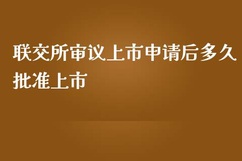 联交所审议上市申请后多久批准上市_https://m.jnlaobingbanjia.com_金融监管_第1张