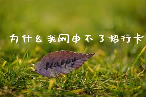 为什么我网申不了招行卡_https://m.jnlaobingbanjia.com_金融监管_第1张