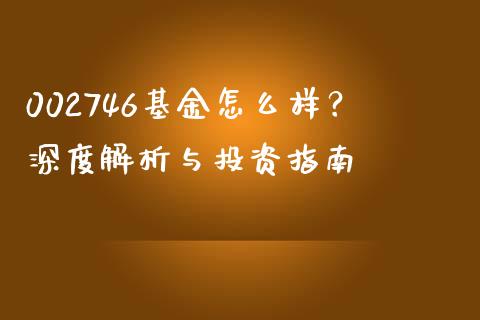 002746基金怎么样？深度解析与投资指南_https://m.jnlaobingbanjia.com_金融监管_第1张