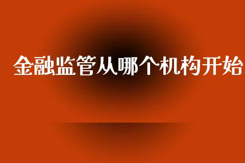 金融监管从哪个机构开始_https://m.jnlaobingbanjia.com_股市新闻_第1张