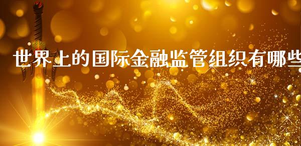 世界上的国际金融监管组织有哪些_https://m.jnlaobingbanjia.com_金融监管_第1张