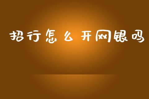 招行怎么开网银吗_https://m.jnlaobingbanjia.com_基金市场_第1张