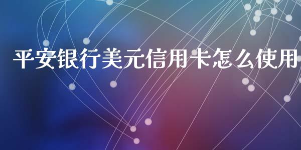 平安银行美元信用卡怎么使用_https://m.jnlaobingbanjia.com_全球市场_第1张