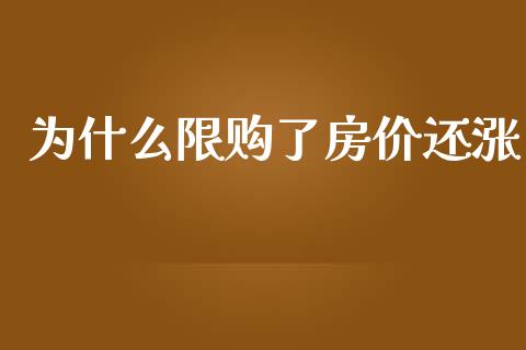为什么限购了房价还涨_https://m.jnlaobingbanjia.com_理财规划_第1张