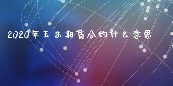2020年玉米期货合约什么意思_https://m.jnlaobingbanjia.com_全球市场_第1张