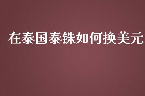 在泰国泰铢如何换美元_https://m.jnlaobingbanjia.com_金融监管_第1张