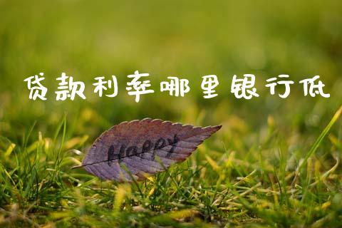 贷款利率哪里银行低_https://m.jnlaobingbanjia.com_理财规划_第1张