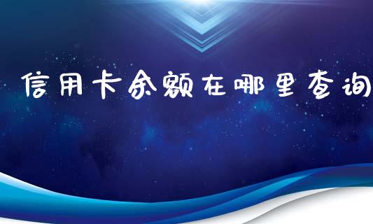 信用卡余额在哪里查询_https://m.jnlaobingbanjia.com_理财规划_第1张