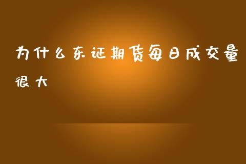 为什么东证期货每日成交量很大_https://m.jnlaobingbanjia.com_全球市场_第1张