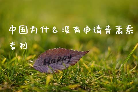 中国为什么没有申请青蒿素专利_https://m.jnlaobingbanjia.com_全球市场_第1张