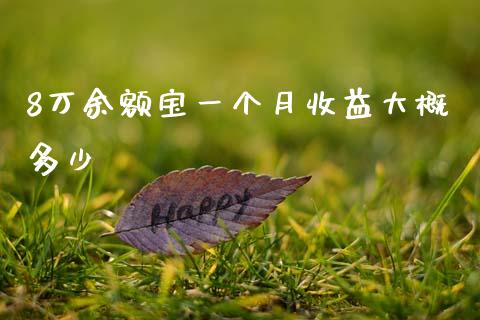 8万余额宝一个月收益大概多少_https://m.jnlaobingbanjia.com_区块链_第1张