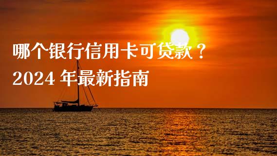 哪个银行信用卡可贷款？ 2024 年最新指南_https://m.jnlaobingbanjia.com_理财规划_第1张