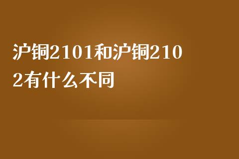 沪铜2101和沪铜2102有什么不同_https://m.jnlaobingbanjia.com_股市新闻_第1张