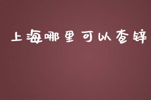 上海哪里可以查锌_https://m.jnlaobingbanjia.com_全球市场_第1张
