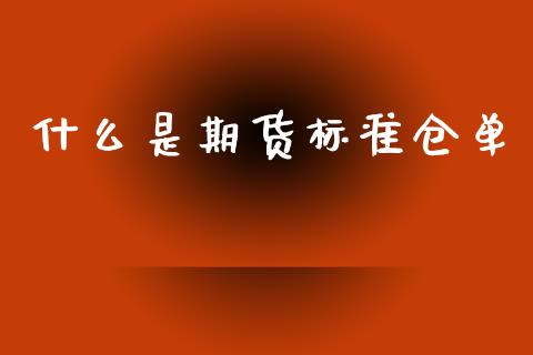 什么是期货标准仓单_https://m.jnlaobingbanjia.com_金融监管_第1张